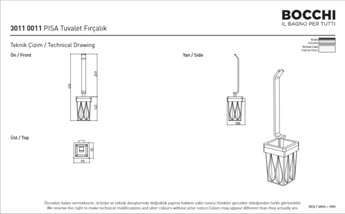 Bocchi Pisa Tuvalet Fırçalığı Krom