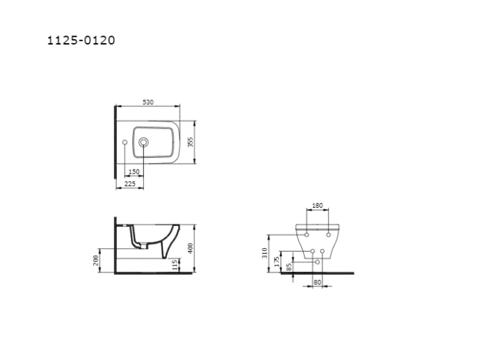 Bocchi Scala Arch Asma Bide Parlak Beyaz - 1125-001-0120 - Bideler (Abdestlik) - 1