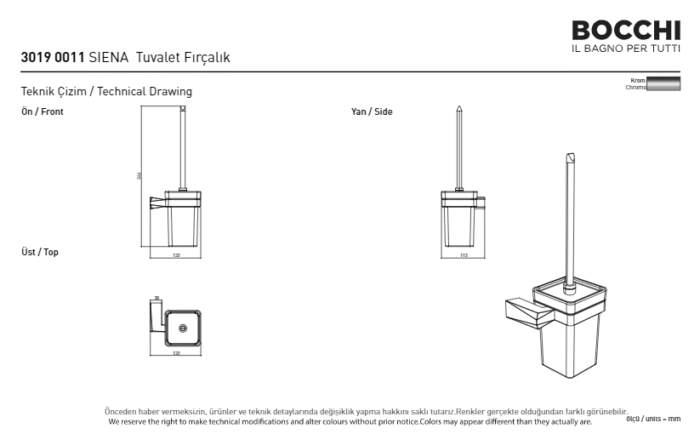 Bocchi Siena Tuvalet Fırçalığı Krom