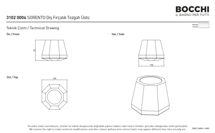 Bocchi Sorrento Diş Fırçalığı Tezgah Üstü Şeffaf - 3102-0004 - Diş Fırçalık - 2