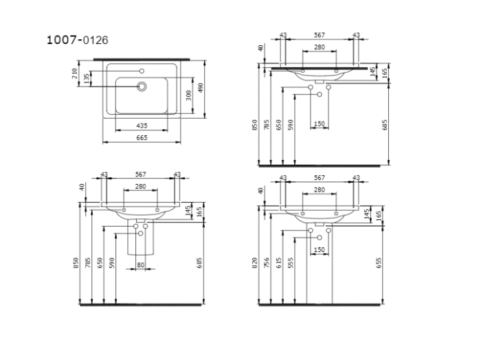 Bocchi Taormina Pro Etajerli Lavabo 66 cm Parlak Beyaz - 1007-001-0126 - Etajerli Lavabo - 2