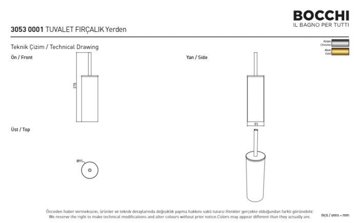 Bocchi Tuvalet Fırçalık Yerden Tuvalet Fırçalığı Yerden Altın
