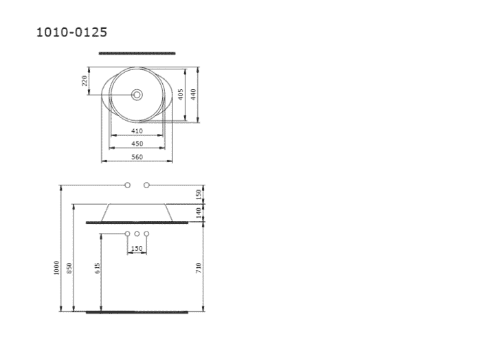 Bocchi Venezia Çanak Lavabo 56 cm Mat Beton