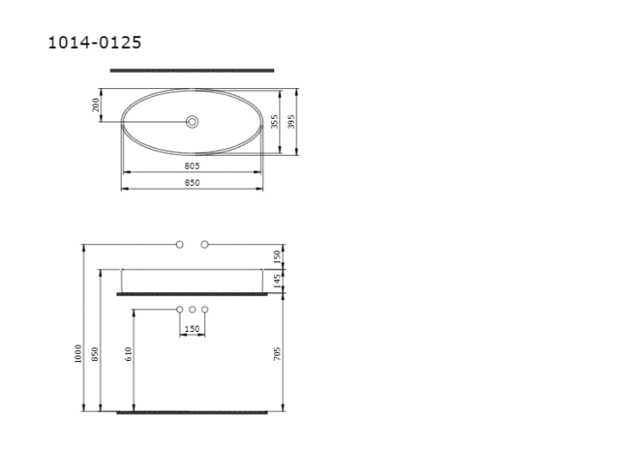Bocchi Vessel Çanak Lavabo 85 cm Parlak Beyaz