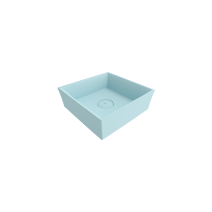 Bocchi Vessel Kare Lavabo 38x38 cm Mat Buz Mavisi - 1173-029-0125 - Tezgah Üstü Lavabo