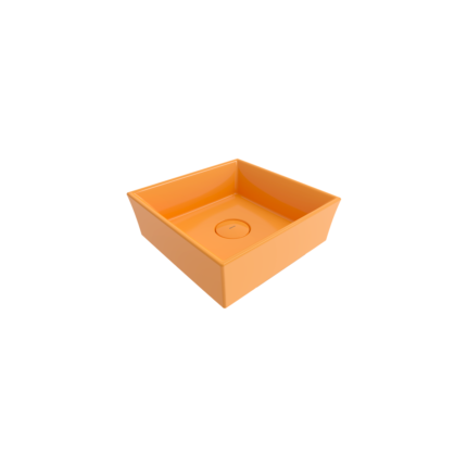 Bocchi Vessel Kare Lavabo 38x38 cm Parlak Mandalina Sarısı - 1173-021-0125 - Tezgah Üstü Lavabo