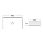 Lena E-2106M1 Tezgah Üstü Porselen Lavabo