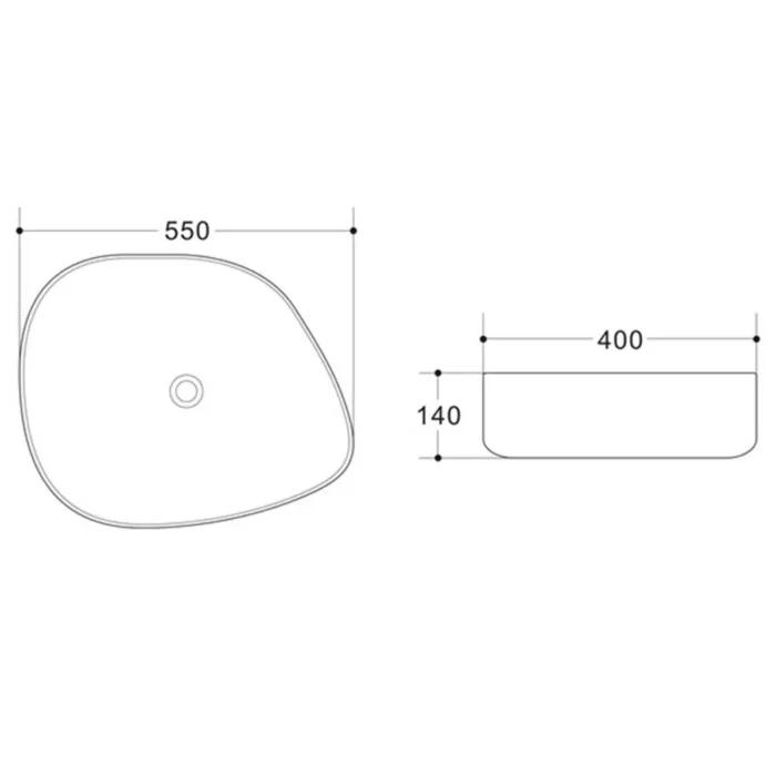 Lena E-2107SM Tezgah Üstü Porselen Lavabo