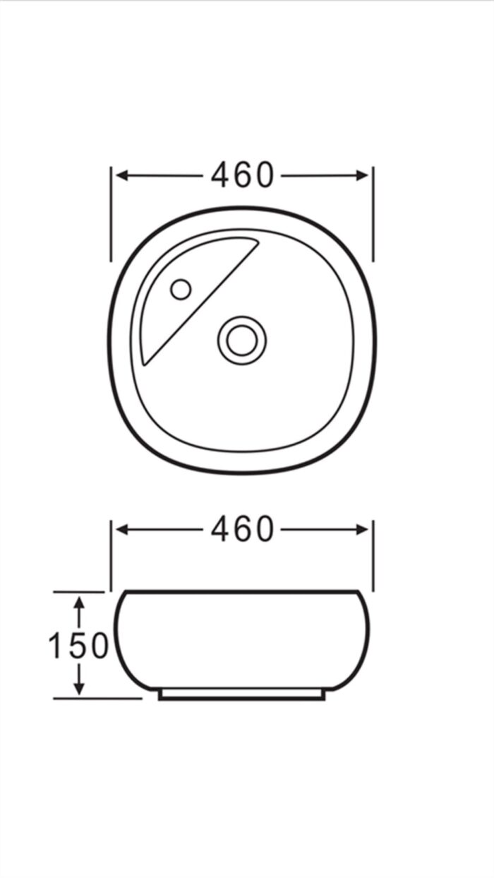 Lena E-2108 Tezgah Üstü Porselen Lavabo