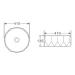 Lena E-2110M2 Tezgah Üstü Porselen Lavabo - E-2110M2 - Tezgah Üstü Lavabo - 2