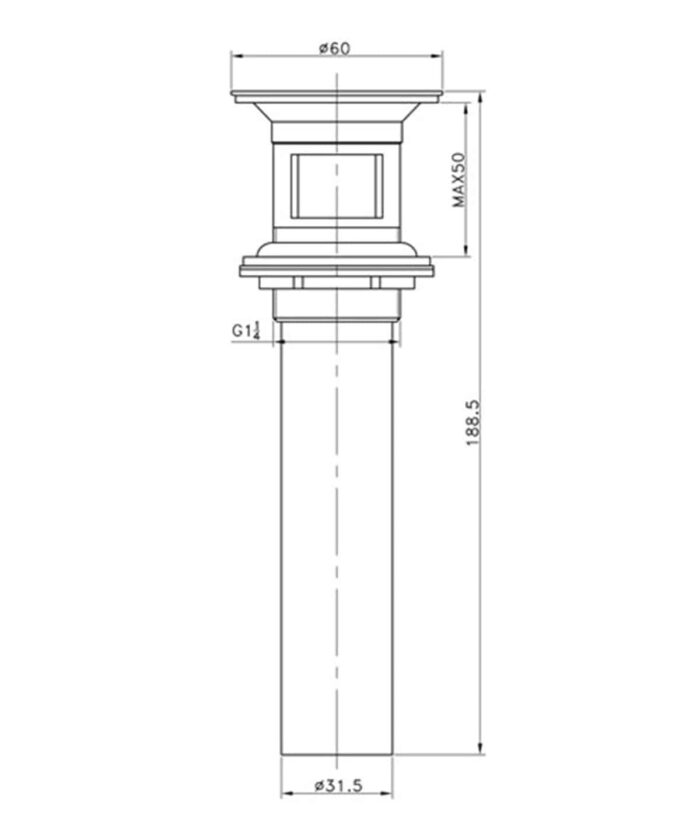 Fontana DR-10C Krom Sifon Üst Takımı (Tahliye Delikli)