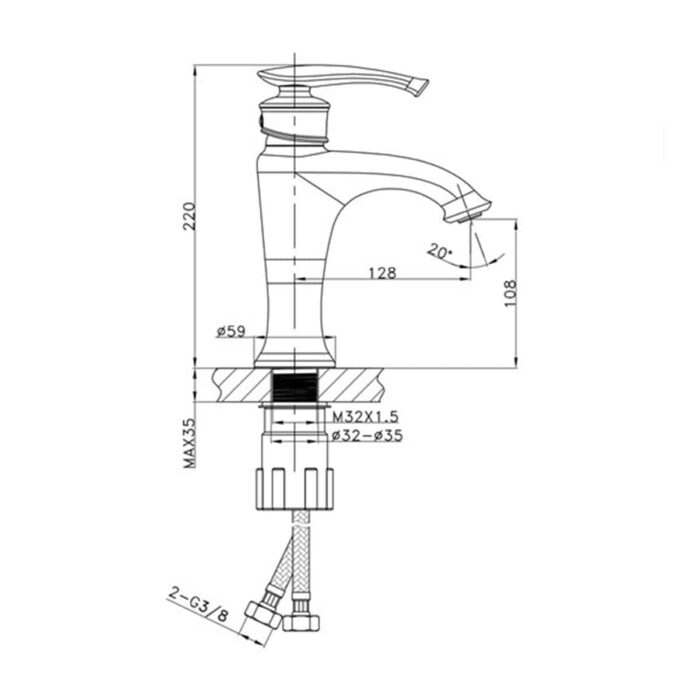 Fontana FM-1112 Altın Lavabo Bataryası - FM-1112 - Lavabo Bataryası - 3