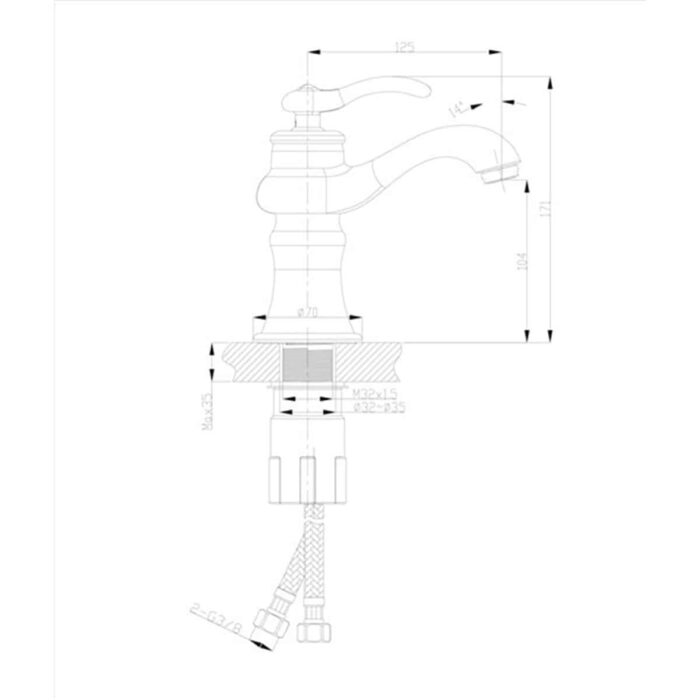 Fontana FM-1212 Altın Lavabo Bataryası - FM-1212 - Lavabo Bataryaları - 3