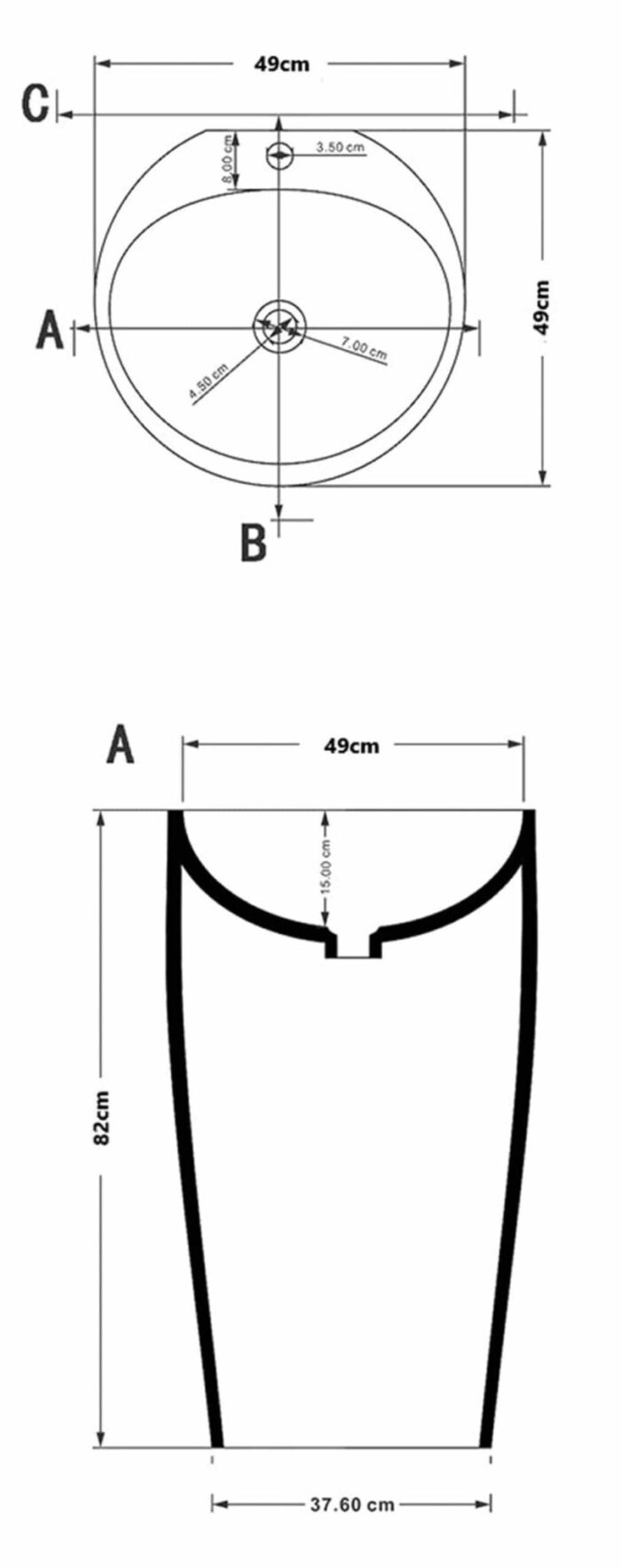 Lena E-201 Monoblok Lavabo - E-201 - Monoblok Bütün Lavabo - 2