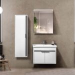 Bagnora MARE 65 cm Banyo Dolabı - Beyaz/Antrasit (Boy Dolaplı)