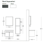 Bagnora PERGE 65 cm Banyo Dolabı (Boy Dolapsız)