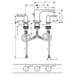 Hansgrohe Vivenis 3 Delikli Lavabo Bataryası Gider Seti Dahil