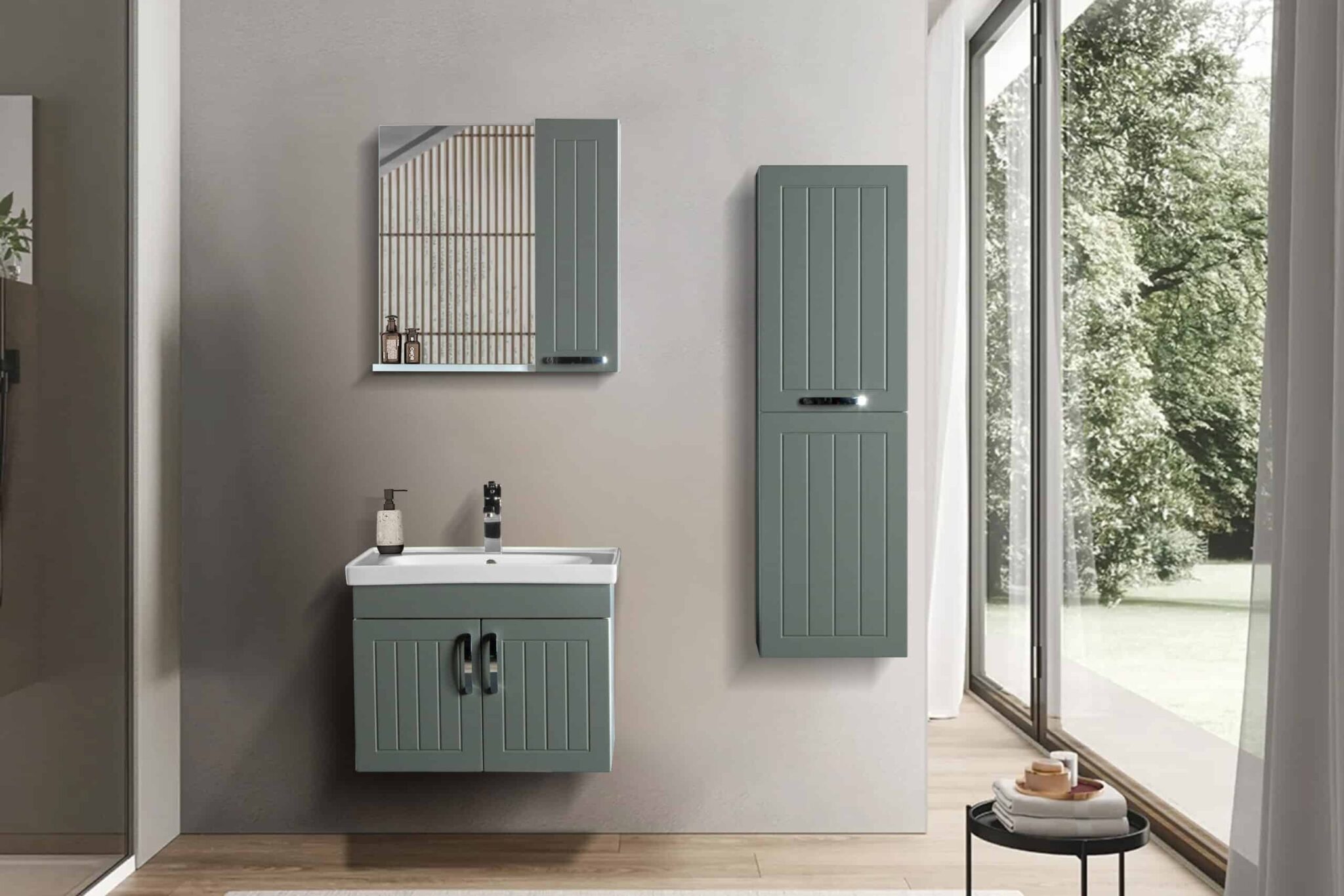 Bagnora Alya 55 cm Antrasit Banyo Dolabı (Boy Dolapsız) Bagnora Alya 55 cm Antrasit Banyo Dolabı (Boy Dolapsız)