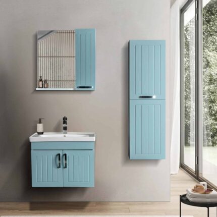 Bagnora Alya 55 cm Mavi Banyo Dolabı (Boy Dolapsız)