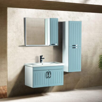 Bagnora Alya 80 cm Mavi Banyo Dolabı (Boy Dolapsız)