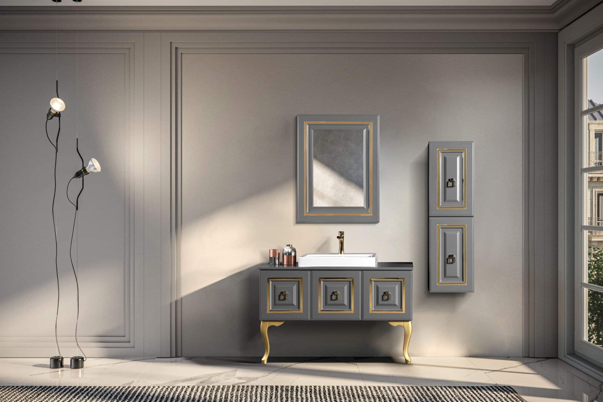 Bagnora Armada 120 cm Gri Banyo Dolabı (Boy Dolapsız) Bagnora Armada 120 cm Gri Banyo Dolabı (Boy Dolapsız)