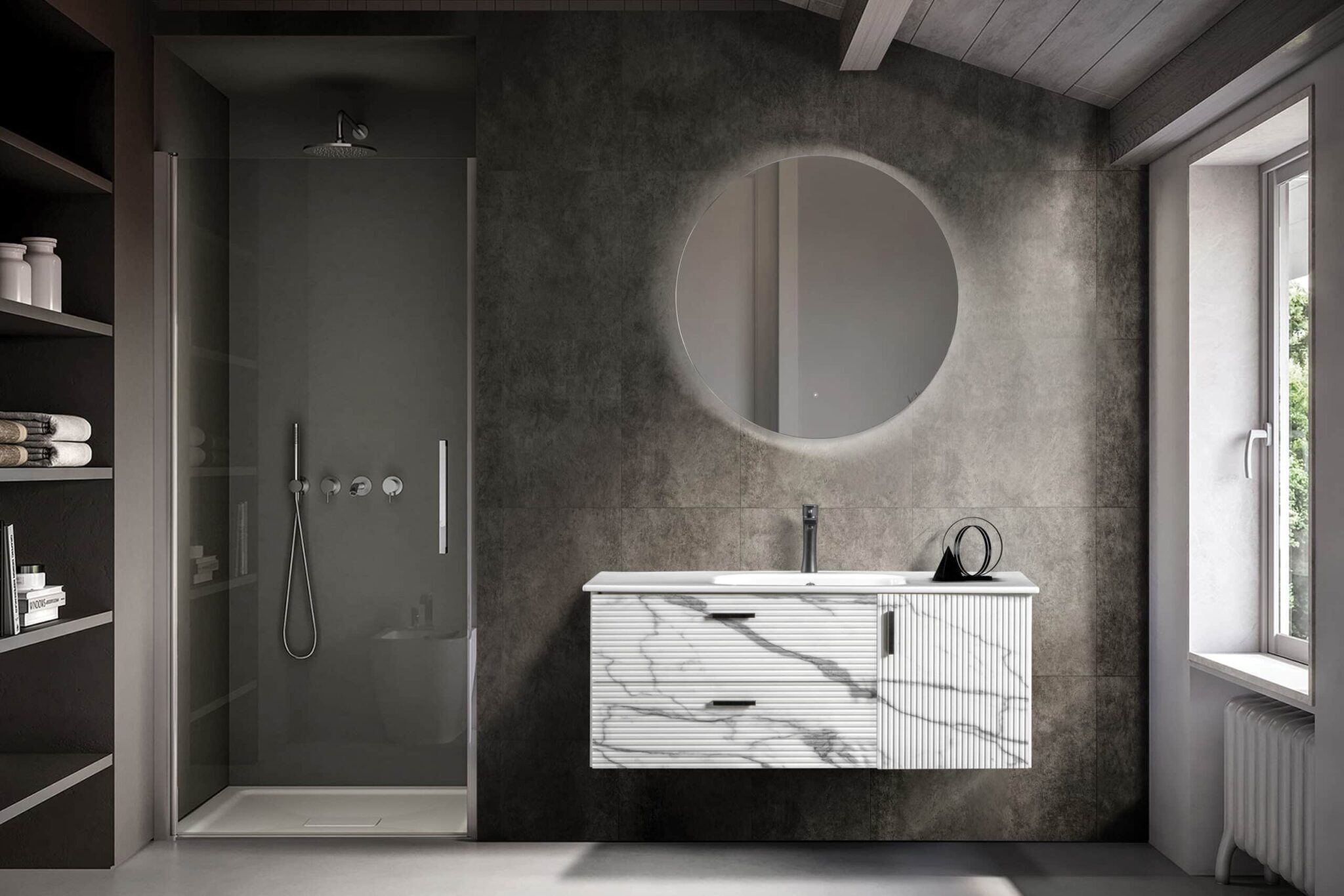 Bagnora Carrara120 cm Banyo Dolabı (Boy Dolapsız) Bagnora Carrara120 cm Banyo Dolabı (Boy Dolapsız)