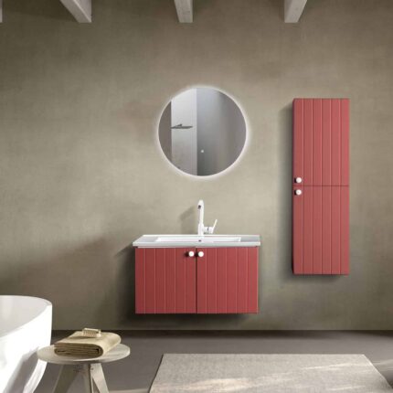 Bagnora D-Line 85 cm Pembe Banyo Dolabı (Boy Dolapsız)