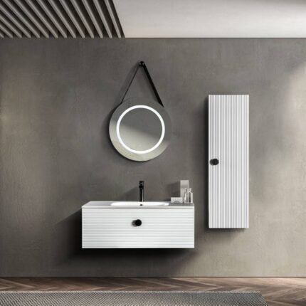 Bagnora Elbis 100 cm Beyaz Banyo Dolabı (Boy Dolapsız)