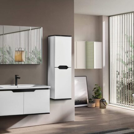 Bagnora Frame 80 cm Beyaz Banyo Dolabı (Boy Dolapsız)