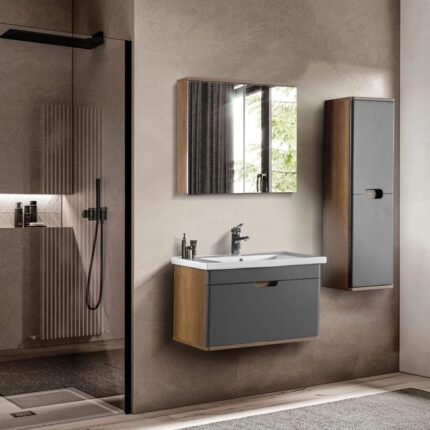 Bagnora Hera 60 cm Gri Banyo Dolabı (Boy Dolapsız)