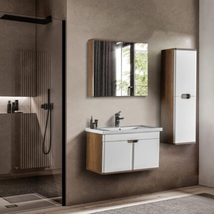 Bagnora Hera 80 cm Beyaz Banyo Dolabı (Boy Dolapsız)