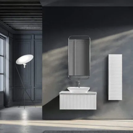 Bagnora Odın 100 cm Beyaz/Gümüş Banyo Dolabı (Boy Dolapsız)