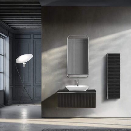 Bagnora Odın 100 cm Siyah/Gümüş Banyo Dolabı (Boy Dolapsız)