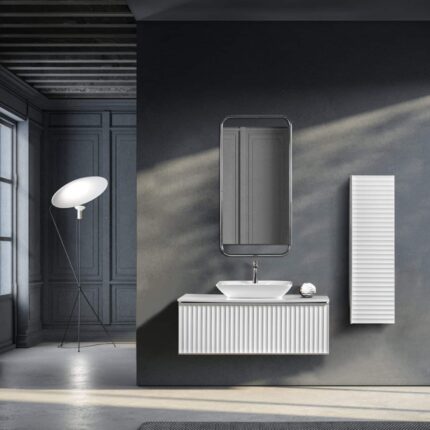 Bagnora Odın 120 cm Beyaz/Gümüş Banyo Dolabı (Boy Dolapsız)