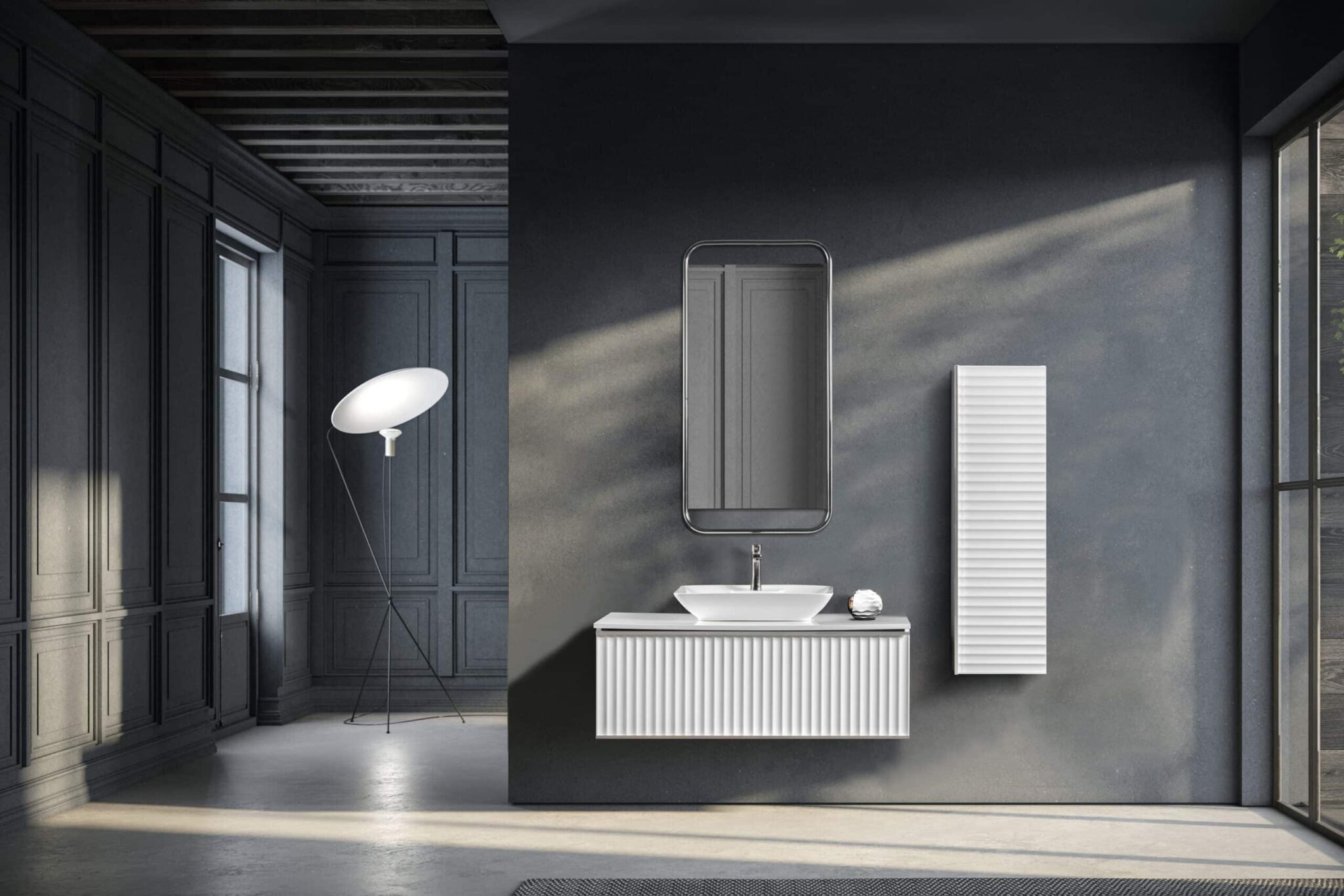 Bagnora Odın 120 cm Beyaz/Gümüş Banyo Dolabı (Boy Dolapsız) Bagnora Odın 120 cm Beyaz/Gümüş Banyo Dolabı (Boy Dolapsız)