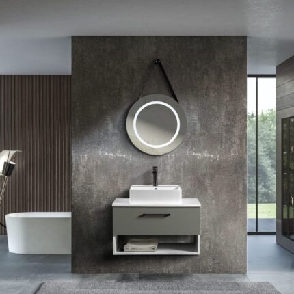 Bagnora Pietro 80 cm Gri Banyo Dolabı (Boy Dolapsız)