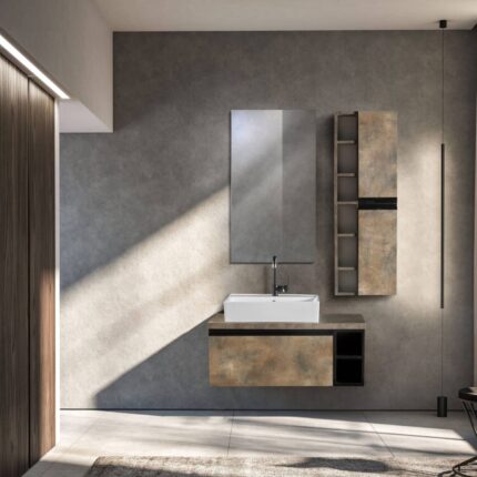 Bagnora Retro 100 cm Ahşap Banyo Dolabı (Boy Dolapsız)