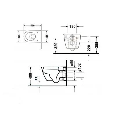 duravit asma klozet darling new 545 mm 2545390075 kapak haric asma klozet duravit 0 213944 66 O