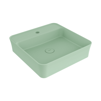Bocchi Sottile Slim Line Tezgah Üstü Lavabo 45x45 cm Mat Mint Yeşil