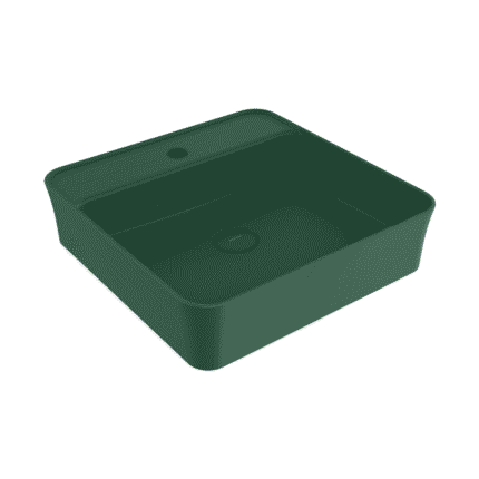 Bocchi Sottile Slim Line Tezgah Üstü Lavabo 45x45 cm Mat Yeşil