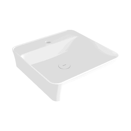 Bocchi Sottile Slim Line Tezgah Üstü Lavabo 45x45 cm Mat Beyaz - 1598-002-0126 - Tezgah Üstü Lavabo