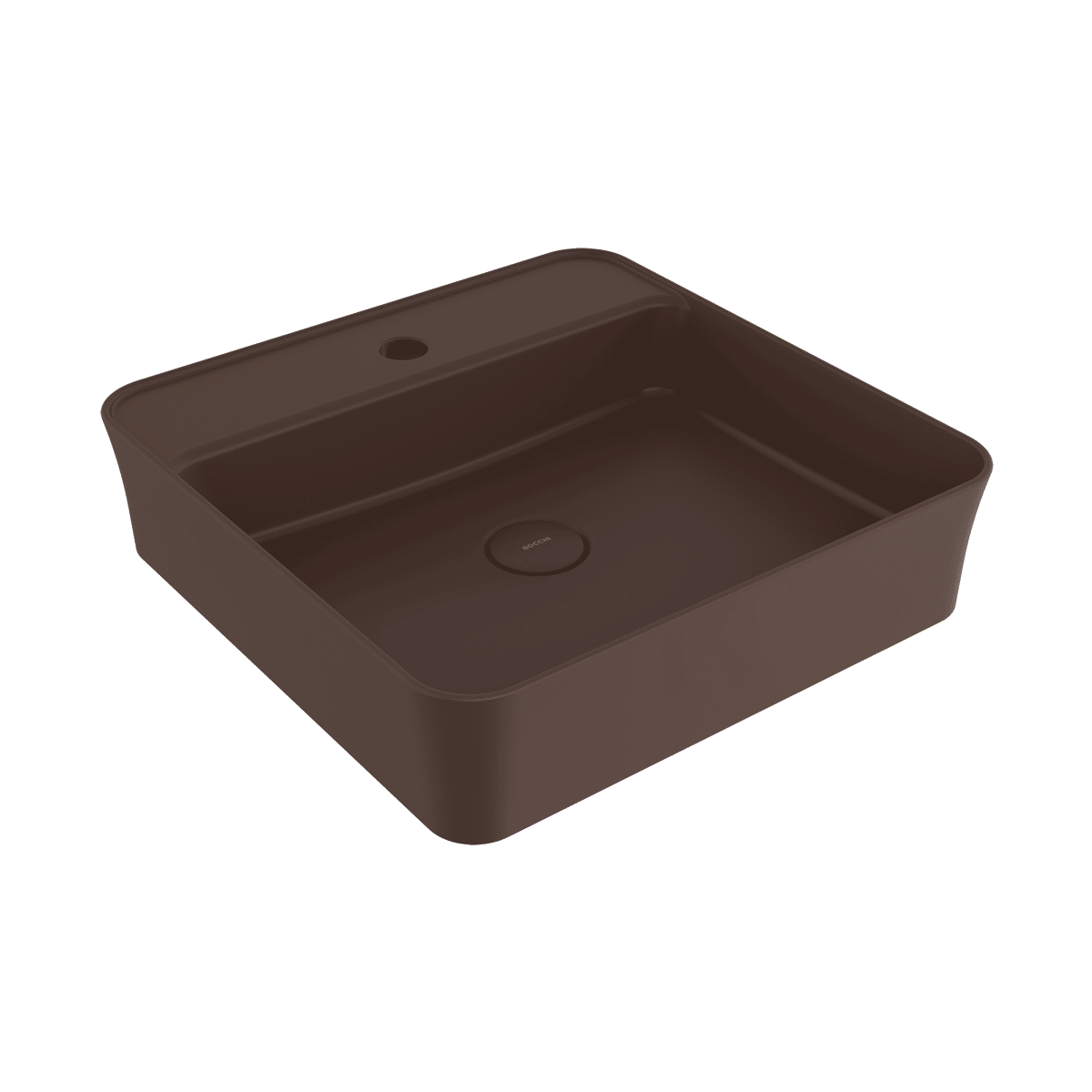 Bocchi Sottile Slim Line Tezgah Üstü Lavabo 45x45 cm Mat Kahve