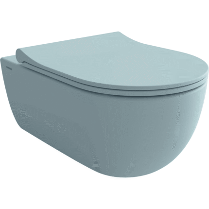 Bocchi V-Tondo Rimless Gizli Taharet Girişli Asma Klozet Buz Mavisi