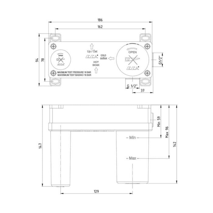 ECA Ankastre Lavabo Bataryası Sıva Altı Grubu - 102166601 - Ankastre Sıva Altı Grubu - 1
