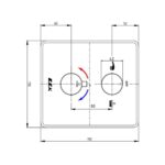 ECA Çift Yollu Oval Rozetli Termostatik Ankastre Duş Bataryası - 102167215-YDE - Ankastre Duş Bataryası - 2