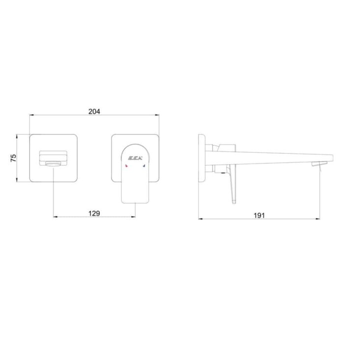 ECA Dalia Rozetli Ankastre Lavabo Bataryası - 102167612-K - Ankastre Lavabo Bataryası - 1