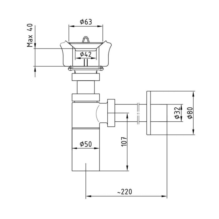 ECA Elegant Krom Lavabo Sifonu - 102119017 - Banyo ve Mutfak Tamamlayıcı Gereçleri - 1