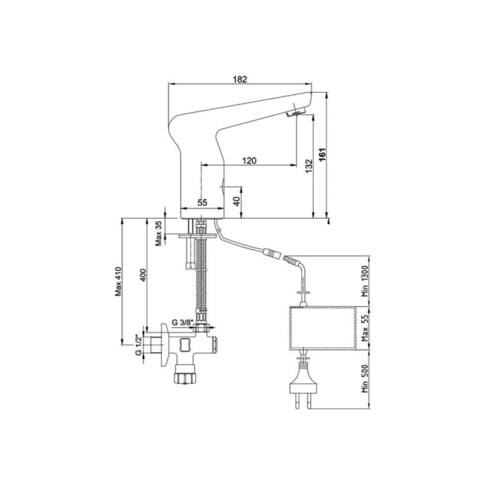 ECA Fotoselli Lavabo Bataryası, Elektrikli - 108108025 - Fotoselli Lavabo Bataryası - 1