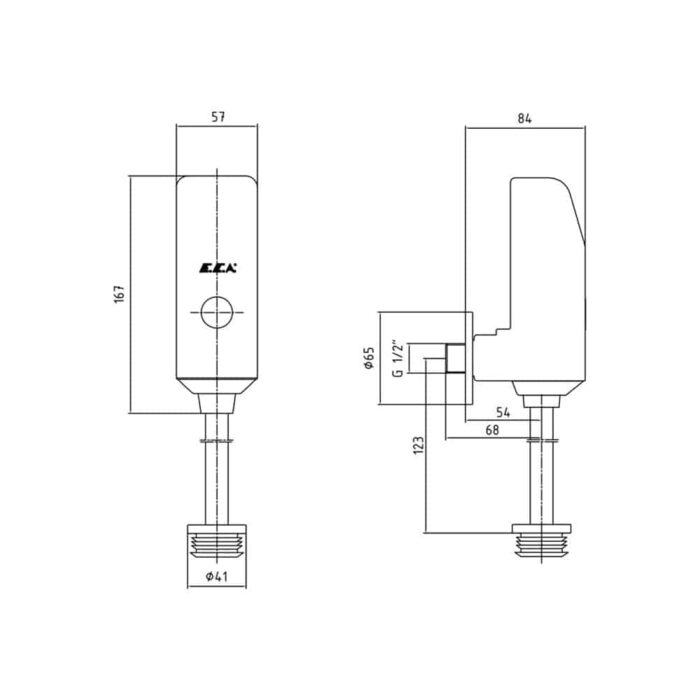 ECA Fotoselli Pisuvar Musluğu, Pilli - 108111001 - Musluk - 1