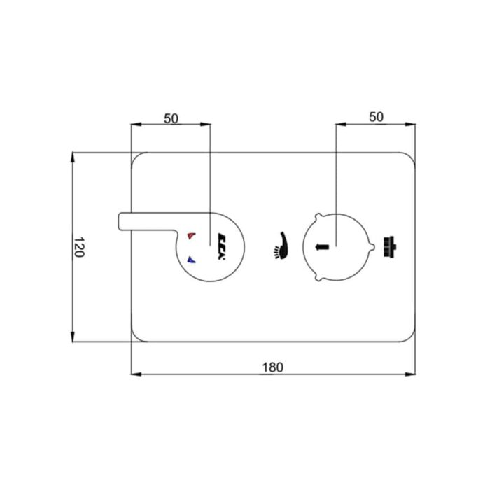 ECA İcon İki Yollu Ankastre Duş Bataryası - 102167201H-KDE - Ankastre Duş Bataryası - 1